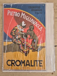 Vintage Riproduzione Targa Pubblicitaria Cromalite Pietro Migliavacca - Imagen 1 de 3