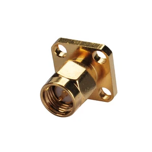 10pcs RF SMA male 4 hole panel mount Plug with extended dielectric&solder post - Picture 1 of 4
