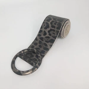 Cinturón ancho cinch cuero suave estampado leopardo bronce metálico - Imagen 1 de 5