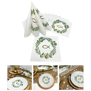 20 Fisch Servietten Kranz Kommunion Taufe Konfirmation Deko Taufdeko Tischdeko - Bild 1 von 1