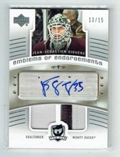 05-06 UD The Cup Emblems of Endorsements  Jean-Sebastien Giguere  /15  Auto