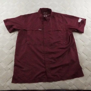 GameGuard Button Up Shirt Mens Large Red Vented Outdoors Fishing Performance - Picture 1 of 15