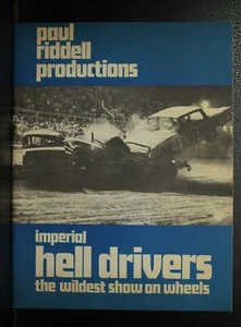 Vintage 1960s Paul Riddell Imperial Hell Drivers Stunt Car Show program 1969 - Imagen 1 de 5