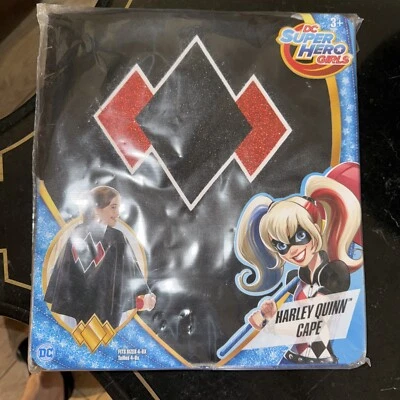 Capa DC Super Hero Niñas Harley Quinn para Vestir o Disfraz de Halloween 4-6X con etiquetas Foto 1 de 4