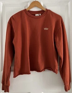 Vans braunes Cropped Sweatshirt Damen Gr. XS Logo Langarm Fleecepullover - Bild 1 von 16