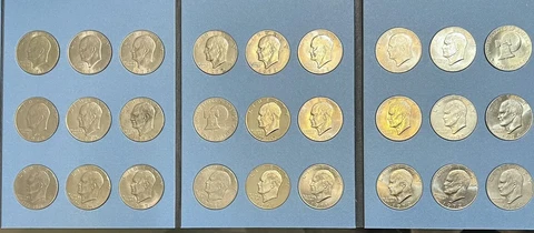 Eisenhower Ike Dollar Coin Collection Set With Proofs 27 Coin Lot P D S Cover