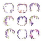 Wisteria Frame Clipart 10 PNG Pack Digital Download Watercolor Clipart