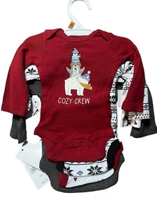 Set 4 Koala Baby Body Suits One Piece Sleepwear LS Christmas Holiday Boys Girls - Picture 1 of 5