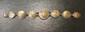 1942 ICELAND COIN BRACELET WWII 1 2 5 EYRIR AURAR TRENCH ART WORLD WAR 2 - Picture 1 of 10