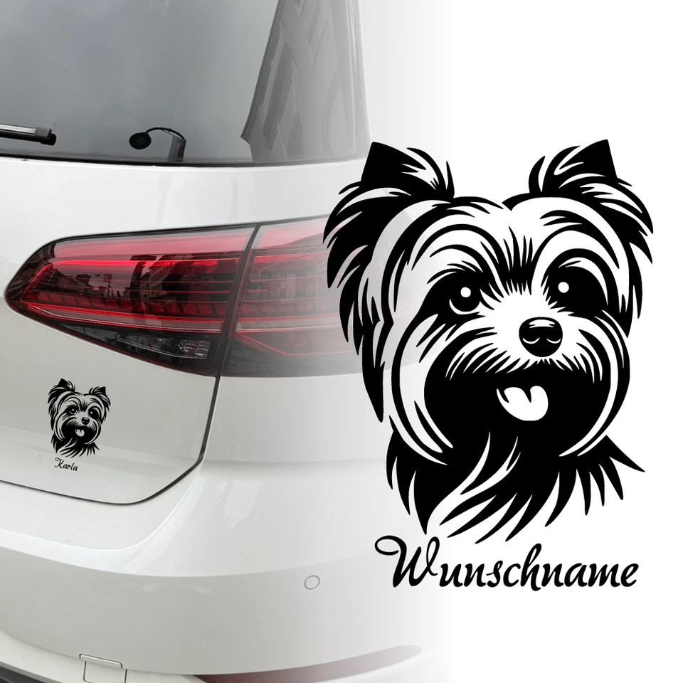 Yorkshire Terrier Auto Aufkleber | Wunschname Personalisiert | Dog Sticker 322