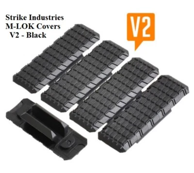Strike Industries M-LOK Rail Cover V2 - SI-MLOK-COVER-V2 - 5 Pack - BLACK or FDE