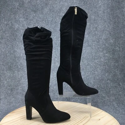 Botas Liz Claiborne para mujer de 9,5 m de altura negras con cremallera lateral y tacones altos hasta la rodilla Foto 1 de 4