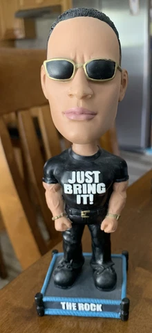 The Rock Dwayne Johnson Bobble Head Just Bring It WWE WWF Cover