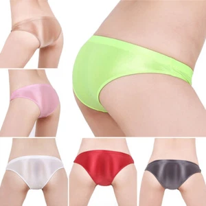 Women Sexy Silky Shiny Satin Glossy Wet Look Knickers Briefs Underwear Panties - Picture 1 of 19