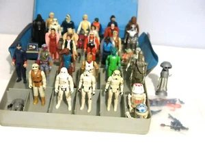 35 Vintage Star Wars Action Figuren Koffer & Tabletts Luke Darth Vade Leia Original 70er Jahre - Bild 1 von 13