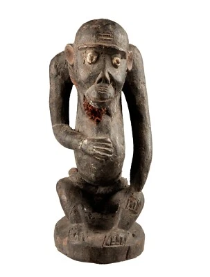 Statuette Africaine en Bois – Style Kongo / Singe Bulu   # 17534 - Photo 1/4