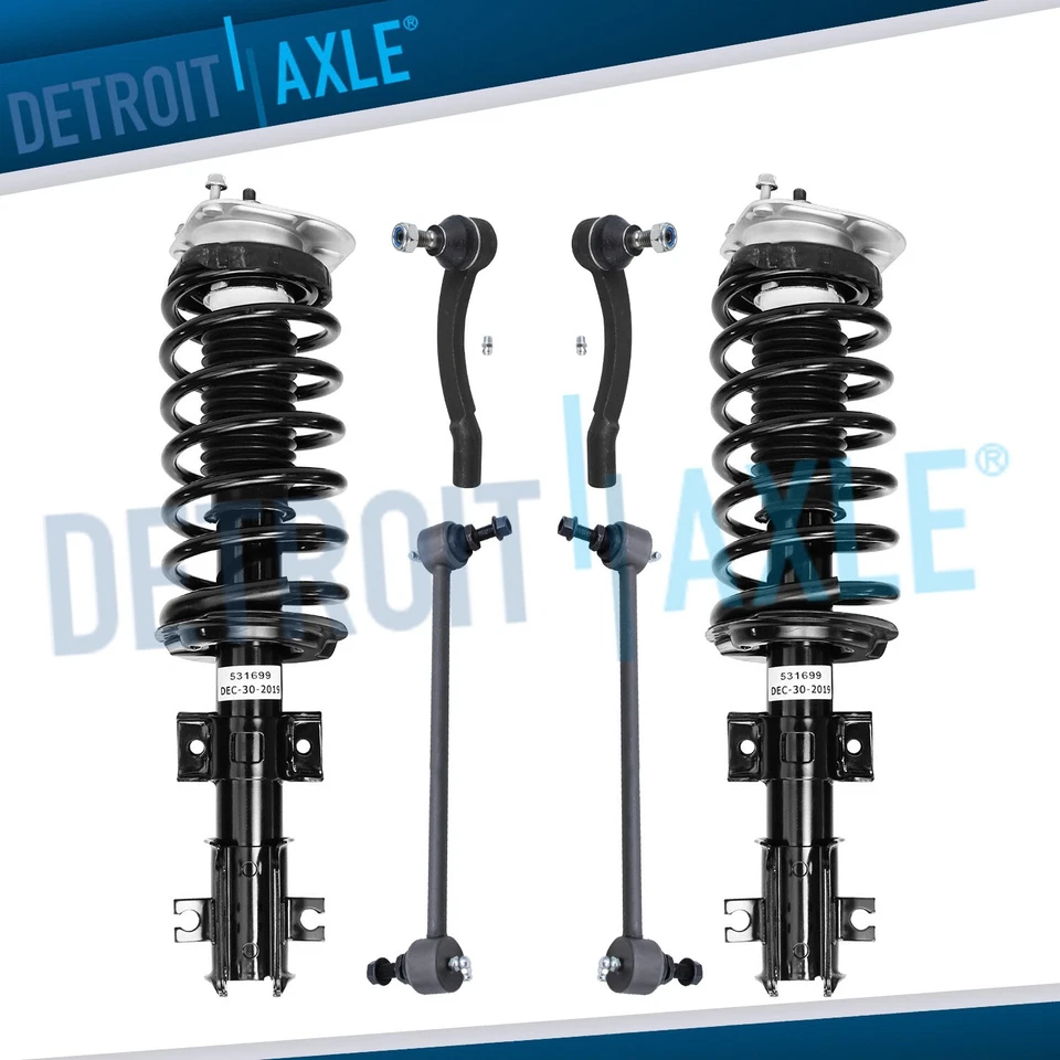 Front Strut Coil Springs Sway Bars Outer Tie Rod for 1999 2000 Volvo C70 S70 V70 - Image 1 of 4