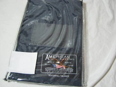 New AMERICAN LIVING CAPE SHEER WATERFALL  VALANCE 47x38 ~ INDIGO Navy NIP - Imagem 1 de 4