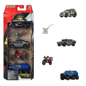 Matchbox Jurassic World Rebirth Car, Truck & Dinosaurier Auto 5 Stück Maßstab 1:64, DIN - Bild 1 von 3