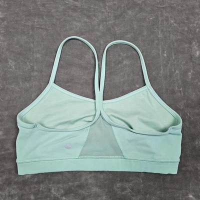 Lululemon Sports Bra Womens 6 Mint Green Flow Y Strappy Mesh Back Yoga Athletic - Image 1 of 4
