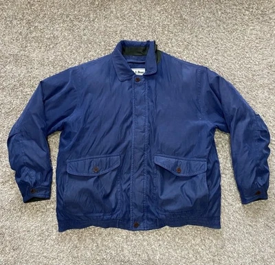 Vintage Men’s Size XL Tall LL Bean Goose Down Jacket Blue Puffer Coat Bomber - Image 1 of 4