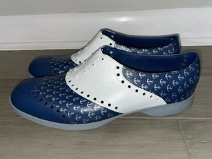 Biion The Classics Anchor Print Oxford Golf Shoes Slip On Men's 9 EU 42 Navy NEW - Picture 1 of 5