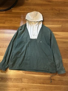 J Crew Anorak Pullover Jacket 1/4 Zip Men’s L Green Tan Windbreaker - Rare - Picture 1 of 5