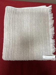 Bianca Bath Towel 100%Cotton 30x55” Tan Textured Fringe Border Made Portugal NWT - Picture 1 of 7