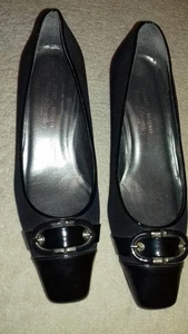 Stuart Weitzman - Russel&Bromley Black Slip-on Wedge Heels Shoes UK 5 looks new - Picture 1 of 7