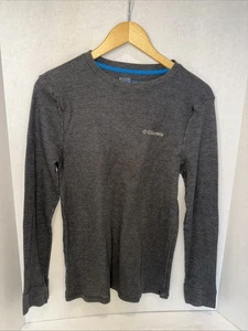 Columbia Youth/Boy's Size M Gray Long Sleeve Crewneck T-Shirt Thermal Fabric - Picture 1 of 8