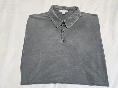 Standard JAMES PERSE Supima Cotton Gray Washed Short Sleeve Polo/Golf Shirt 2 - Image 1 of 4