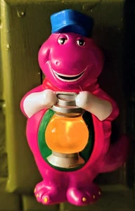 Vintage Barney Dinosaur Night Light Train Conductor Bedside Light Works 1992 - Picture 1 of 2