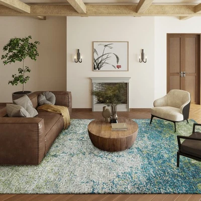 Addison Rugs Rylee ARY33 Green Washable 3' x 5' Indoor Outdoor Area Rug, Easy--- - Image 1 of 4