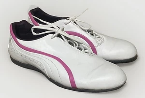 Y2K PUMA 6.5 WHITE LEATHER LOW PROFILE WOMENS SPIKELES GOLF SHOES MINT CONDITION - Picture 1 of 9