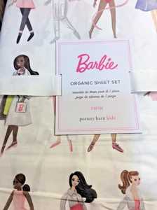 Pottery Barn Kids Barbie Organic Twin Sheet Set NWT - Picture 1 of 1