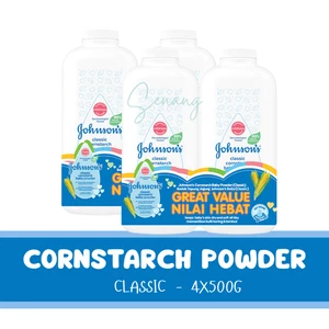 4X 500g Johnson's Baby Powder Classic Cornstarch 500g Pack Original twin pack - Picture 1 of 6