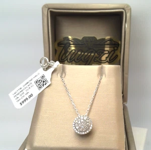 $1000-Natürlicher Diamant HALO CLUSTER PAVE HALSKETTE ANHÄNGER 10k MASSIVES GOLD 2 GRAMM - Bild 1 von 12