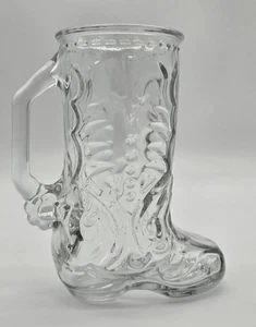 Glass Cowboy Boot Mug With Handle Vintage 6.5" Tall - Picture 1 of 6