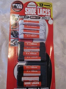 BNIP - 24prs (2 CARDS) 100cm SHOE LACES  - FREE POST TO UK ONLY - Picture 1 of 2