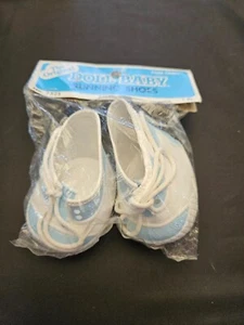 Fits Cabbage Patch Kids White & Blue Running Shoes New Doll Baby Fibre Craft - Picture 1 of 6