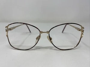 Diane Von Fürstenberg 71 WINE 55-15-135 Wine/Gold Full Rim Eyeglasses Frame ZZ26 - Picture 1 of 8