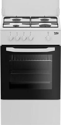 Beko Cucina a Gas 4 Fuochi Forno a Gas con Grill 50x50 cm Bianco CSG42009DW - Immagine 1 di 4