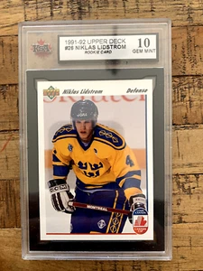 1991-92 Upper Deck #26 Niklas Lidstrom (Rookie Card) - KSA 10 Gem Mint💎 - Picture 1 of 2