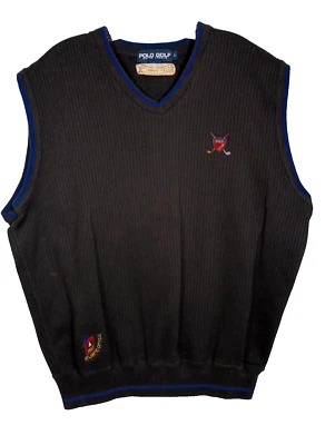 Atlantic City Country Club 100th Anniversary 1997 Ralph Lauren Golf Black Vest - Image 1 of 4
