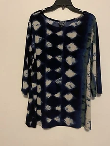 Clara Sun Woo Womens Plus Size 1X Top Multi Color Long Sleeve Casual Career Wear - Picture 1 of 5
