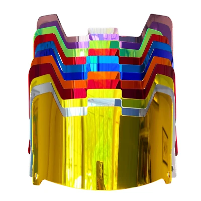 CHROME MIRRORED Full Size Football Visors with Clips FOR DISPLAY PURPOSES ONLY - Image 1 of 4