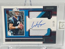2019 Panini One Will Grier 3 Color PATCH Auto Rookie Card #d 16/25 RC PATRIOTS
