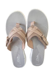 Clarks Cloudsteppers Women's Breeze Sea Taupe Synthetic Sandals US Size 10M Mint - Picture 1 of 8