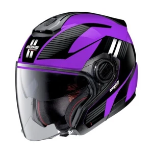 CASCO MOTO SCOOTER JET DEMI JET NOLAN N40.5 06 CROSSWALK 37 PURPLE TAGLIA XL - Picture 1 of 1
