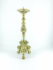Candlestick Brass Solid Polished For Church Style Baroque With Topper Cer